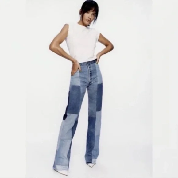 Re/Done Levi’s Indigo the Amina Patchwork Jean Jeans 27 - Picture 5 of 10